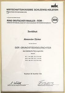Urkunde Grundstücksgutachter